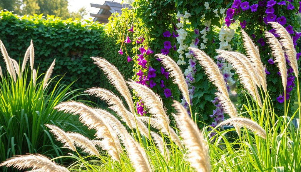 Ornamental grasses and vines